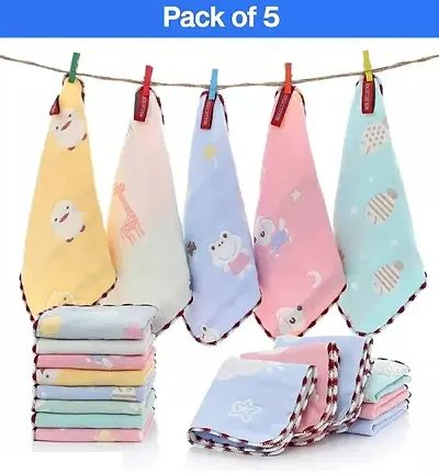 CLUZE Women's Cotton Face Towels - Square Handkerchief For Women/Kids/Girls (Multicolour) (Size 25x25 cm)