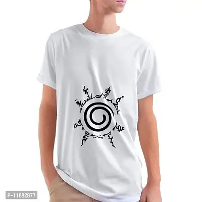 Wear Thoughts Naruto Sign White White Half Sleeve Printed T-Shirt for Men and Women-thumb0