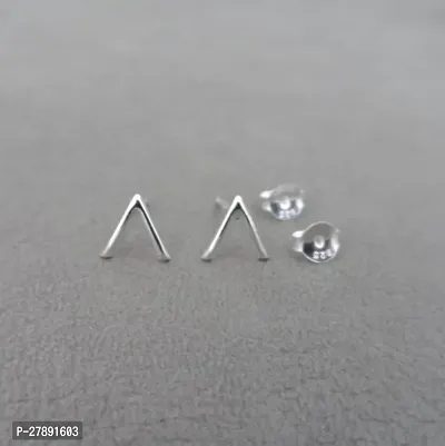 Tiny V Stud Earrings in Sterling Silver, TinyV Earrings, Chevron Studs, V Studs, Tiny Earrings, Triangle Studs, Chevron Earrings-thumb2