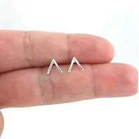 Tiny V Stud Earrings in Sterling Silver, TinyV Earrings, Chevron Studs, V Studs, Tiny Earrings, Triangle Studs, Chevron Earrings-thumb3