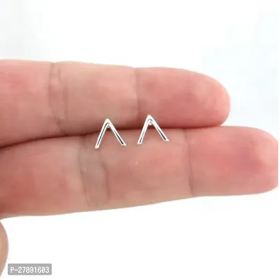 Tiny V Stud Earrings in Sterling Silver, TinyV Earrings, Chevron Studs, V Studs, Tiny Earrings, Triangle Studs, Chevron Earrings-thumb4