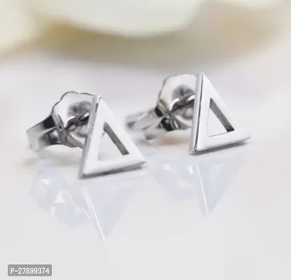 Dainty Triangle Earrings/Geometric Studs/Minimal Earrings-thumb0