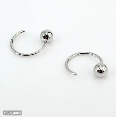 Sterling Silver Hug Hoops | Tiny  Hug Earrings | Silver Ball Hoops | Ball End Hoop Earrings |