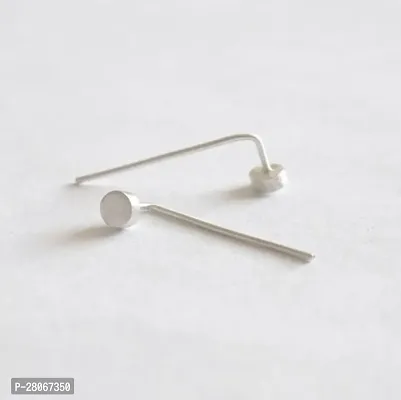 silver round stud threader earrings silver studs r Simple Earring