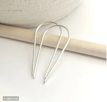 Silver Arc Earrings Silver Open Hoop Threader Earrings