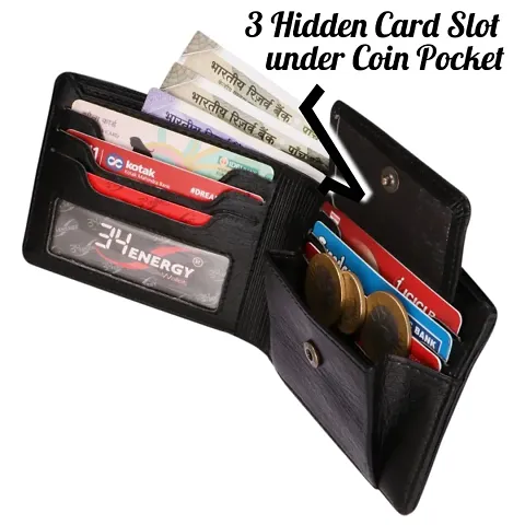 Stylish Artificial Leather Self Design Wallets For Men