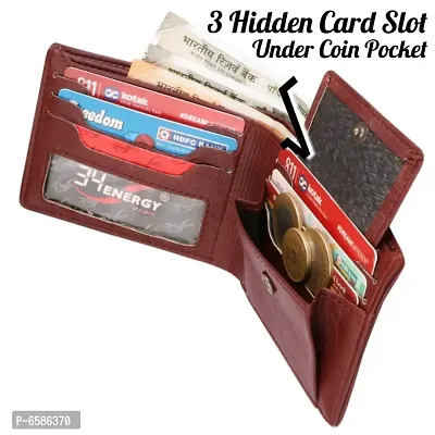 MENS WALLET COIN PURSE WITH 6 ATM CARD HOLDER SLOTS BCP BROWN