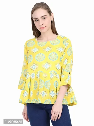 Anona Women's Printed Pure Cotton Top 3/4 Sleeve-thumb2