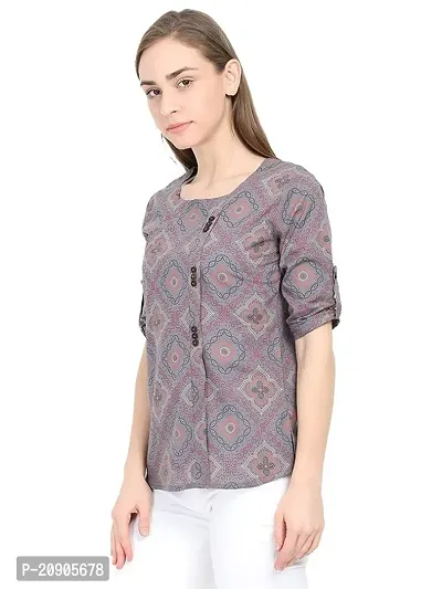 Anona Women's Printed Pure Cotton Top 3/4 Sleeve-thumb3