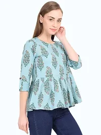 Anona Women's Printed Pure Cotton Top 3/4 Sleeve-thumb3