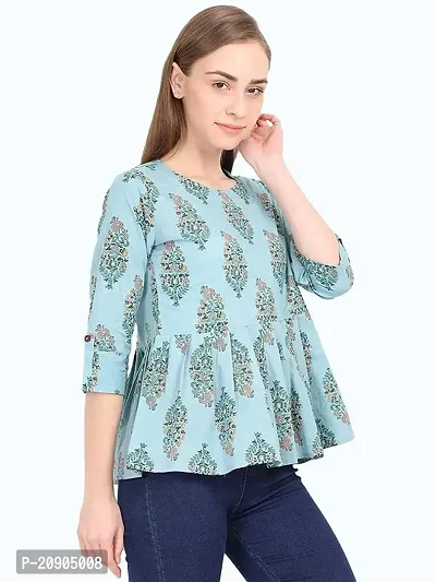 Anona Women's Printed Pure Cotton Top 3/4 Sleeve-thumb4