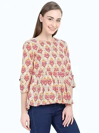 Anona Women's Printed Pure Cotton Top 3/4 Sleeve-thumb3