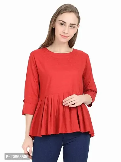 Anona Women's Printed Pure Cotton Top 3/4 Sleeve-thumb0