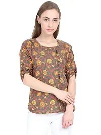 Anona Women's Printed Pure Cotton Top 3/4 Sleeve-thumb1