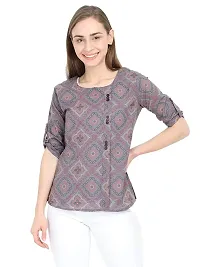 Anona Women's Printed Pure Cotton Top 3/4 Sleeve-thumb1