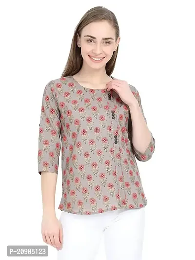 Anona Women's Printed Pure Cotton Top 3/4 Sleeve