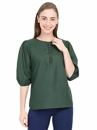 Anona Women's Solid Rayon Top 3/4 Sleeve-thumb2