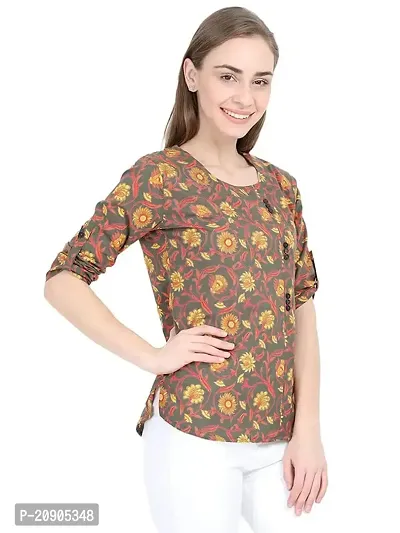 Anona Women's Printed Pure Cotton Top 3/4 Sleeve-thumb4