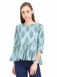 Anona Women's Printed Pure Cotton Top 3/4 Sleeve-thumb1