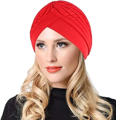 TKSA STYLE Men  Women, Boys and Girls Stretch Polyester Pagri Headwear Hair Wrap Turban Hat Chemo Beanie Cap Head Scarf Hijab Silky Turban Hats