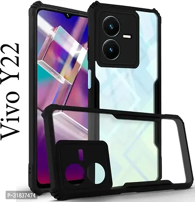 filbayhub Back Cover for Vivo Y22 blackTransparent Black Transparent Camera Bump Protector-thumb0