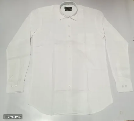 Stylish White Cotton Long Sleeves Shirt For Men-thumb0