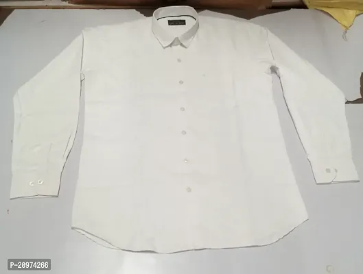 Stylish White Cotton Long Sleeves Shirt For Men