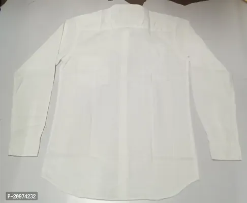 Stylish White Cotton Long Sleeves Shirt For Men-thumb2