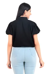 Trendy Women Cotton Crop Top or shirt in Black Color-thumb1