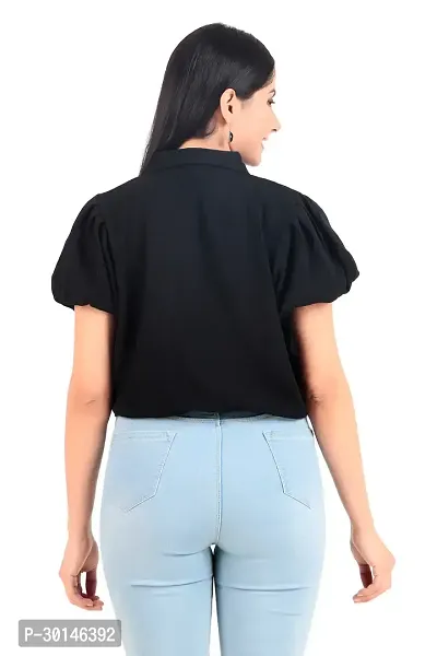 Trendy Women Cotton Crop Top or shirt in Black Color-thumb2