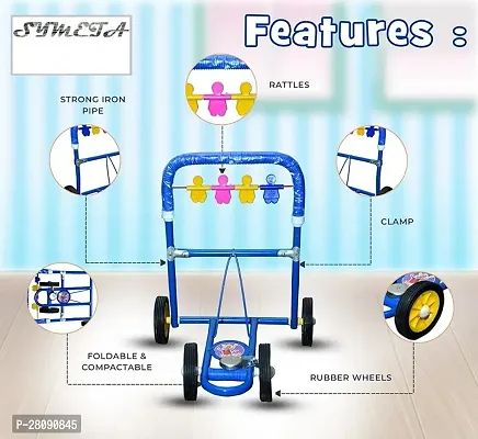 Symeta Toy for Baby Girls and Baby Boy blue Color Baby Activity Walker with Handling Parent Rod for 6 Months Baby to 18 Months Baby First Step Learner Musical Stroller or Gadula-thumb4