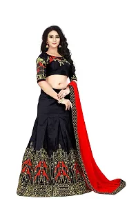 Visena Fab Women's Art Silk Lehenga Choli (Black, Free Size)-thumb2