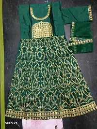 Stylish Taffeta Silk Heavy Embroidered Gown With Dupatta-thumb1