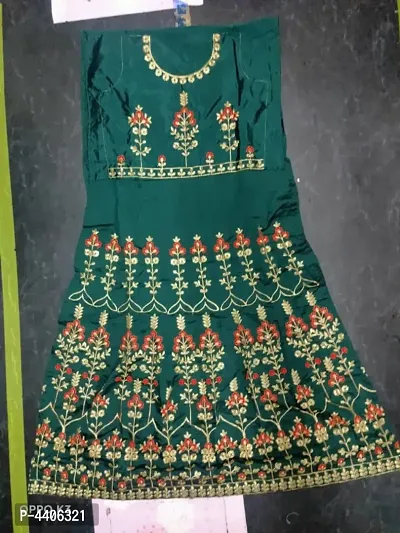 Stylish Taffeta Silk Heavy Embroidered Gown With Dupatta-thumb2