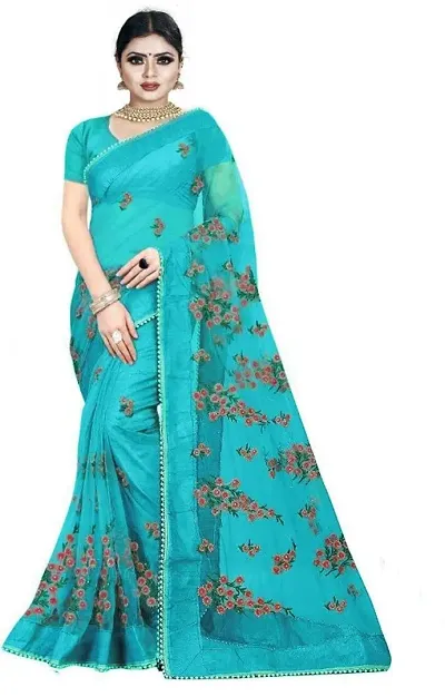 New In Net Saree with Blouse piece 