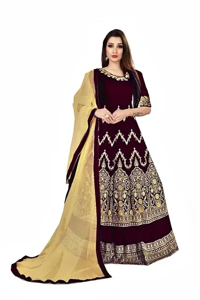 Party Wear Taffeta Silk Ethnic Gown for Women