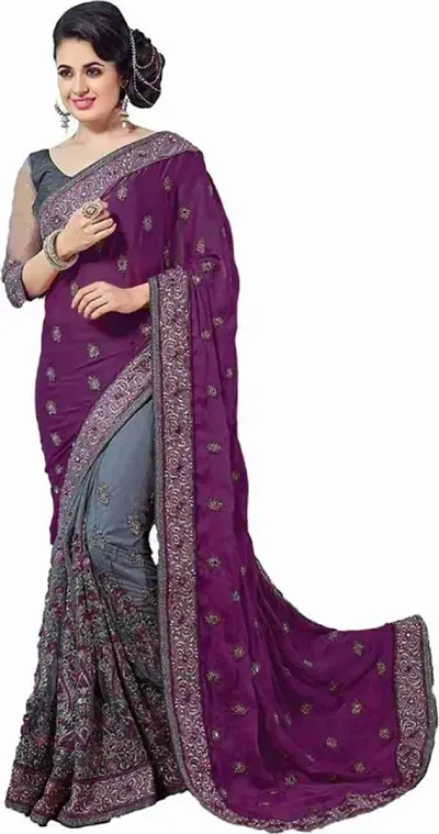 Embroidered Bollywood Net Saree