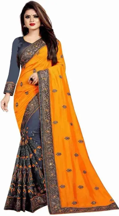 Embroidered Bollywood Net Saree