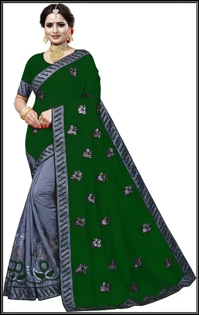 VISENA FAB Embroidered Bollywood Art Silk Saree