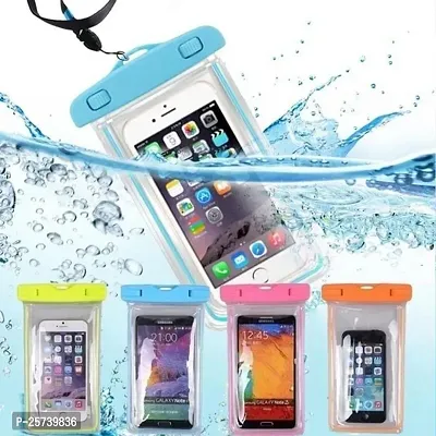 KOPILA Universal Waterproof Smartphone Protective Pouch Suitable for Pool,  Heavy Rain Suitable for All 7 Inches Smartphones (Set of-3,Orange)-thumb5