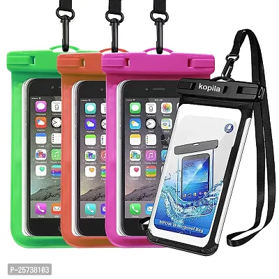 KOPILA Waterproof Cover case Mobile Pouch for 7 inch All Smart Phone(Green+Orange+Pink+White) Set of-4