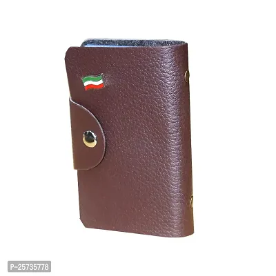 KOPILA PU Leather 10 Slot Vertical Credit Debit Card Holder Money Wallet Zipper Coin Purse for Men Women (BlackBrown)-thumb3