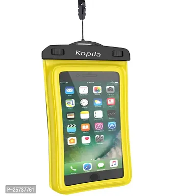 KOPILA Universal Waterproof Smartphone Protective Pouch for Pool, Beach for All Smartphones 7 Inches (Set of-1,Yellow)-thumb0