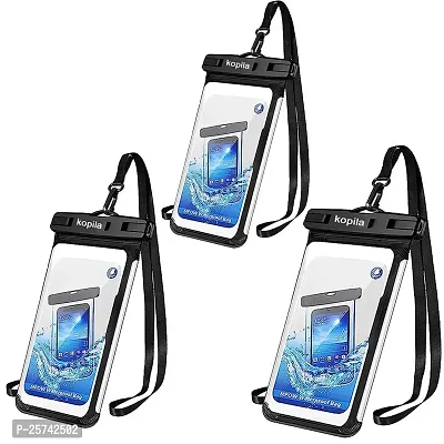 KOPILA Protective Pouch Universal Waterproof Smartphone Suitable for Pool,  Heavy Rain Suitable for All 7 Inches Smartphones (Set of-3,White)