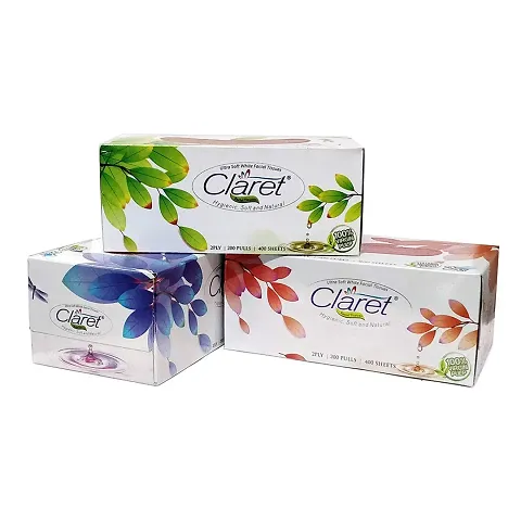 Trendy Claret Ultra Soft White 2 Ply Face Tissue, Facial Tissues, Paper Napkin