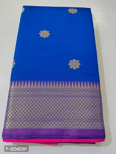 Trendy Cotton Silk Saree with Unstitched Blouse-thumb0