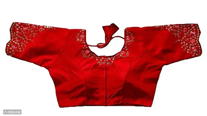 Reliable Red Silk Stitched Blouses For Women-thumb0