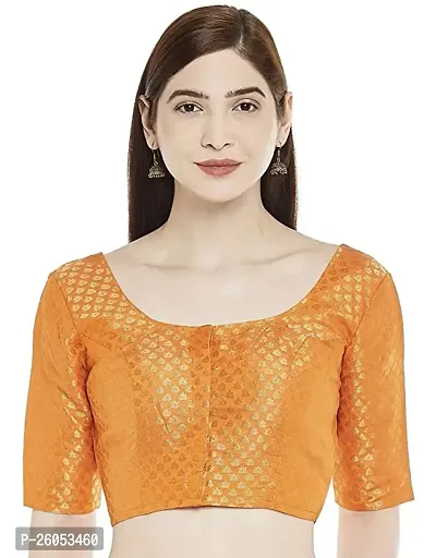 Reliable Peach Silk Stitched Blouses For Women-thumb0