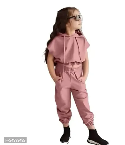 NANDINI FAB Fashion Girls Hooded Sweatshirt  Flared Pant Coordinate Set-thumb0