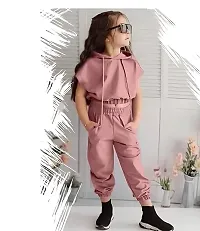 NANDINI FAB Fashion Girls Hooded Sweatshirt  Flared Pant Coordinate Set-thumb1